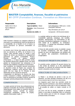 Master 1 CFFP - FacultÃ© d`Ã©conomie et de gestion d`Aix