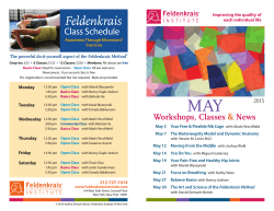 May News & Events - The Feldenkrais Institute