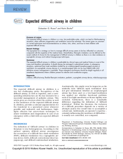 Expected difficult airway in children
