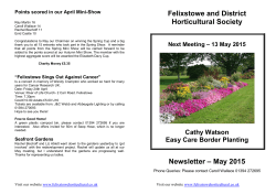 Felixstowe and District Horticultural Society Newsletter â May 2015