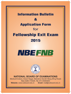 - Fellowship Exit Examination 2015