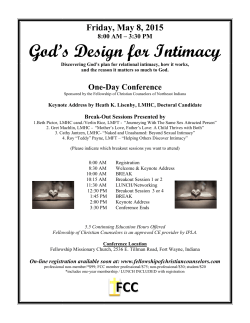 God`s Design for Intimacy - Fellowship of Christian Counselors