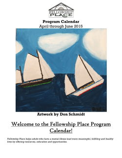 April â June 2015 Program Calendar