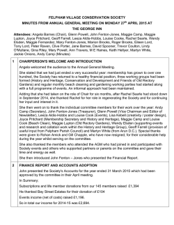 AGM Minutes 27th April 2015 - Felpham Village Conservation Society