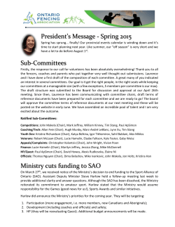 President`s Message - Spring 2015 Sub