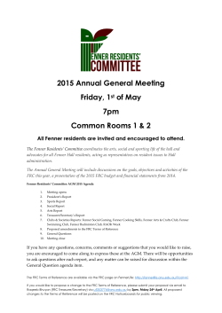 2015 Annual General Meeting Agenda and Procedures