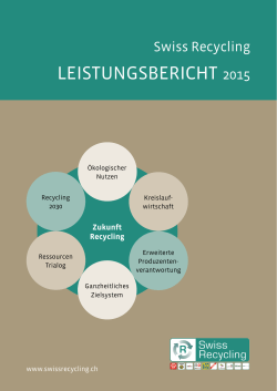 Leistungsbericht 2015 Swiss Recycling