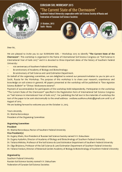 Announcement - Federation of Eurasian Soil Science Societies