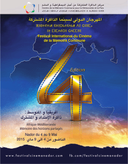 Le dossier du festival - Festival Cinema Nador