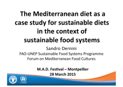 The Mediterranean diet as a case study for sustainable diets