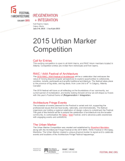 2015 Urban Marker Competition - RAIC Festival of Architecture 2015