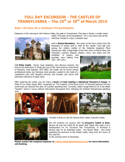FULL DAY EXCURSION - THE CASTLES OF TRANSYLVANIA