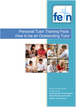 Personal Tutor Training Pack: How to be an Outstanding Tutor