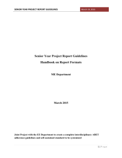 Senior Year Project Report Guidelines - University of Jordan