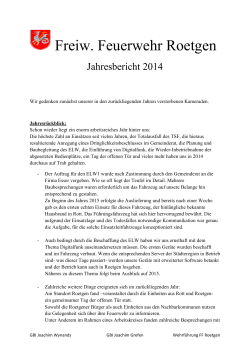 Jahresbericht 2014 Version 3 - Freiwillige Feuerwehr Roetgen / Rott