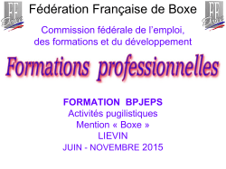 formation bpjeps - FÃ©dÃ©ration FranÃ§aise de Boxe