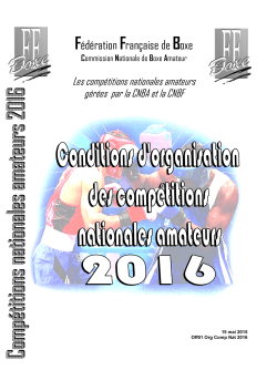 Livret Org Comp Nat 2016 150518 - FÃ©dÃ©ration FranÃ§aise de Boxe