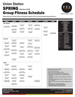 Group Fitness Schedule - Fitness Formula Clubs