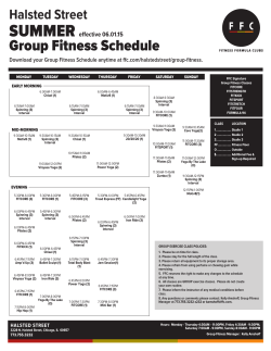 PDF Schedule - Fitness Formula Clubs