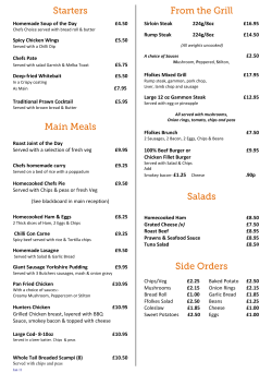 New Bar Menu - The Ffolkes Arms Hotel and Country Club