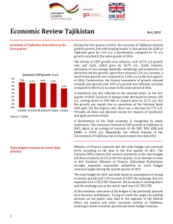 Economic Review Tajikistan April 2015