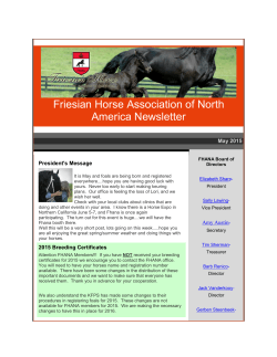 May 2015 Newsletter - Friesian Horse Association of North America