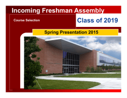 Class of 2019 Incoming Freshman Assembly