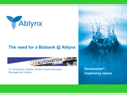 The need for a Biobank @ Ablynx