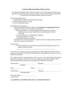 Frederick High School Dance Policy/Contract