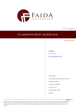 Faida_Co-operative Bank_Update Note