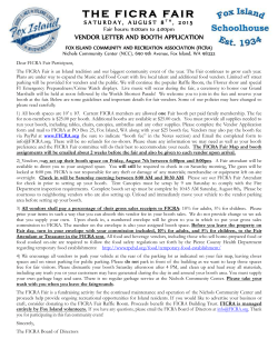 FICRA Fair 2015 Vendor/Booth Application