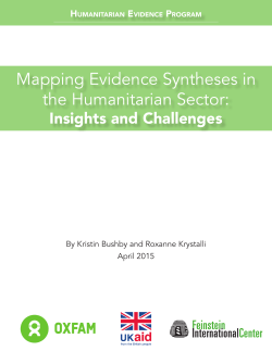 Mapping Evidence Syntheses in the Humanitarian Sector: