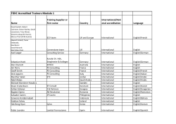 FIDIC Accredited Trainers Module 1