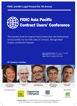 FIDIC Asia Pacific Contract Users` Conference
