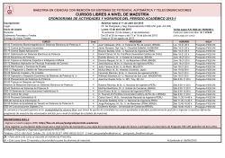 Informes e inscripciones en cursos libres de maestrÃ­a 2015-1