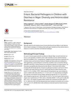 Enteric Bacterial Pathogens in Children with Diarrhea in Niger