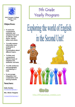 Yearly program - Fifth Grade English SGC - Home