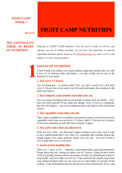 FIGHT CAMP NUTRITION WEEK 1