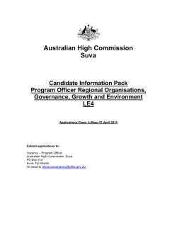 Australian High Commission Suva Candidate Information Pack