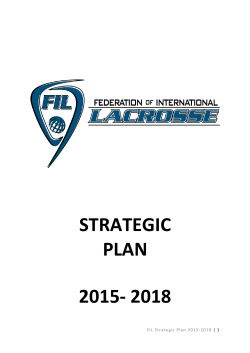 FIL Strategic Plan 2015-2018 - Federation of International Lacrosse