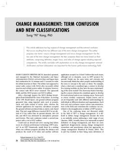 Change Management: Term Confusion and New Classifications