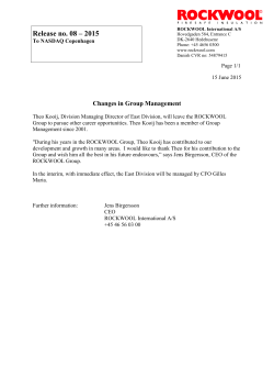 Changes in Group Management