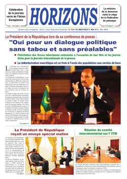 "Oui pour un dialogue politique sans tabou et sans prÃ©alables"