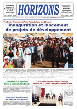 Inauguration et lancement de projets de dÃ©veloppement