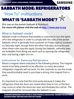 Sabbath Mode Refrigerators