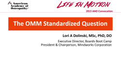 The OMM Standardized Question - American Academy of Osteopathy
