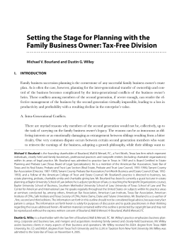Setting the Stage for Planning with the Family Business Owner: Tax