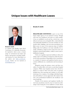 Unique Issues with Healthcare Leases
