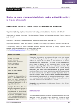 Review on some ethnomedicinal plants having antifertility activity in