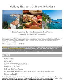 Holiday Extras â Dubrovnik Riviera